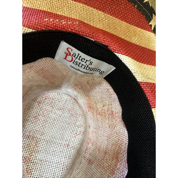 Men's American Flag Cowboy Hat, Striped Western Tea-Stained USA Shape-It Brim - Picture 6 of 6